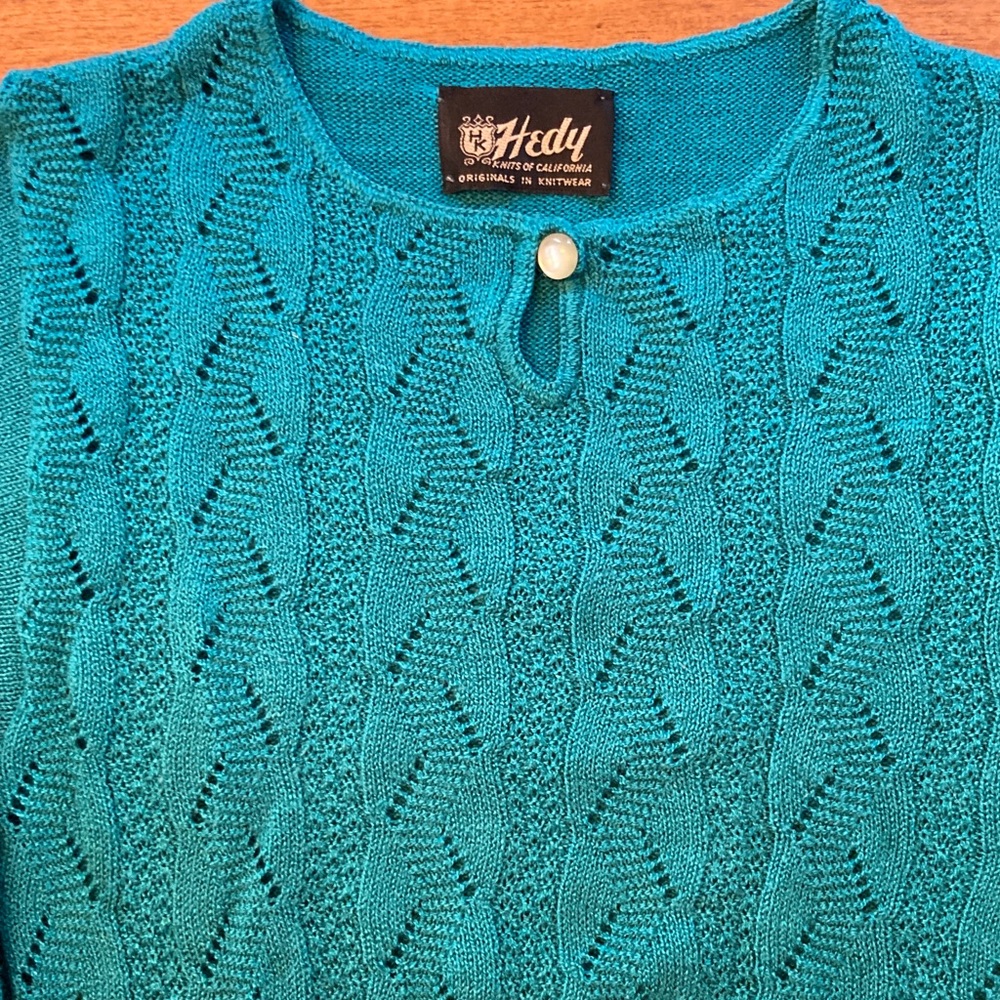 Vintage Heddy Teal Acrylic Sweater S